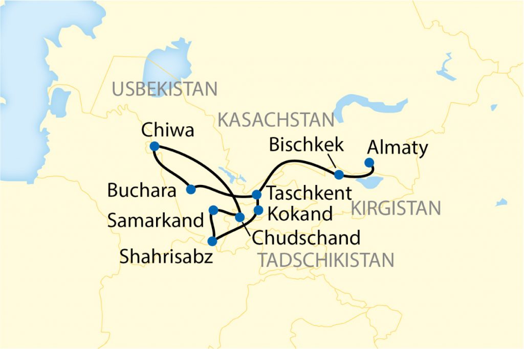 Orient Silk Road Express - Reiseroute
