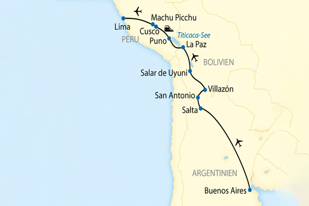 Abenteuer Anden - Reiseroute