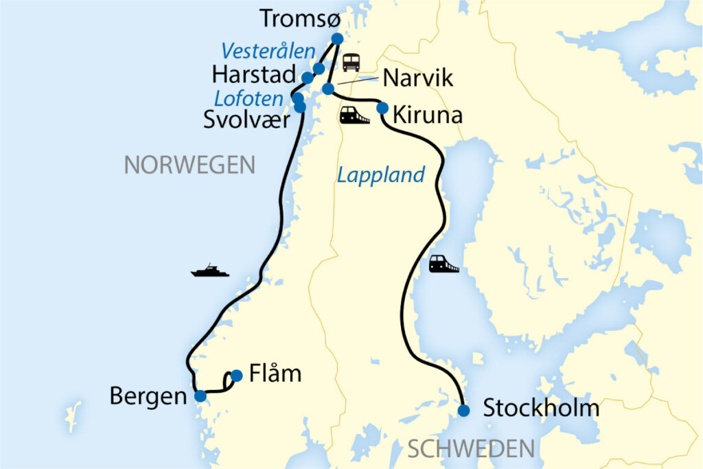 Schweden-Norwegen_Karte-Winterreise